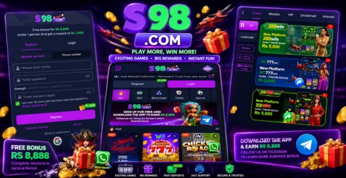 S98register on the app and claim 1000pkr. welcome bonuse