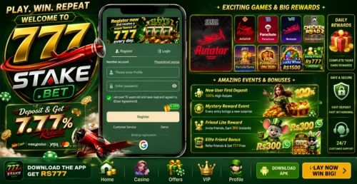 777Stake money app: install and earn rewards.